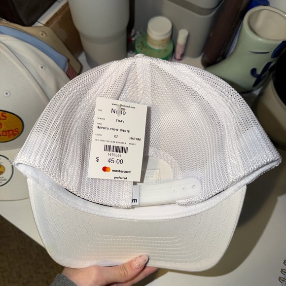 Pebble Beach Cap with Floral Design - White and Black - Picture 2 of 2